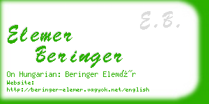 elemer beringer business card